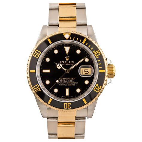 rolex two tone submariner black|Rolex 16613 vs 16613t.